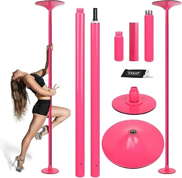 BABYCE Adjustable Height Spinning Pole 45mm Removable Dance Pole Set Spinning Pole Dance Portable Static Fitness Dancing Pole Kit for Exercise Club Party Pub Home Gym, UWGK6003178