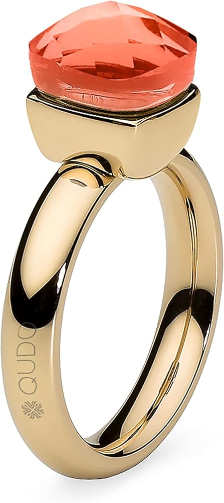 Amazon | QUDO FIRENZE リング - ゴールド, 金属, クリスタル | リング