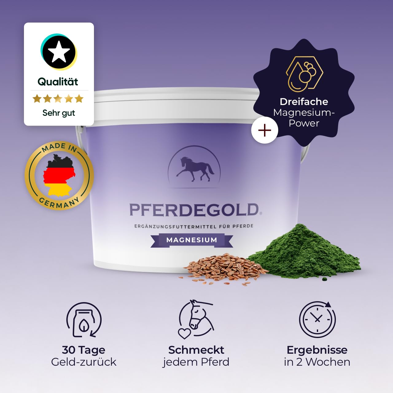Magnésium 1,5 kg – Granulés pour chevaux avec complexe de magnésium & oméga 3 – Soutient les muscles – 100 % naturel et sans dopage – Haute biodisponibilité
