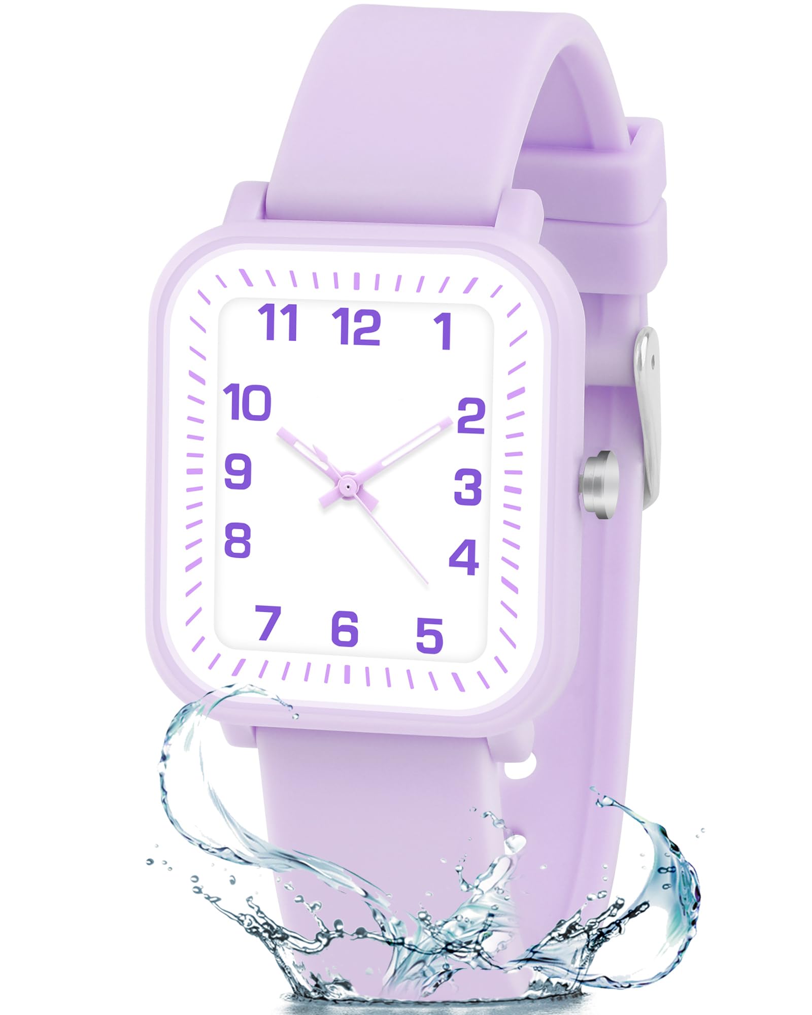 GUUMUXIN Kinderuhr Jungen Mädchen,Kinder Armbanduhr Analog, 30M wasserdichte Lernzeituhr, Weiche TPU-Armband Outdoor Sportuhr Geeignet für 4-12 Jahre Alt