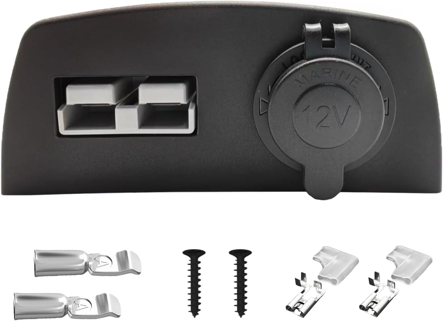 50A Plug Mounting Bracket for Anderson SB-50 Series Connectors and 12V/24V Cigarette Lighter Socket, Waterproof Mounting Panel for Car Marine Trailer Truck Power Sockets
