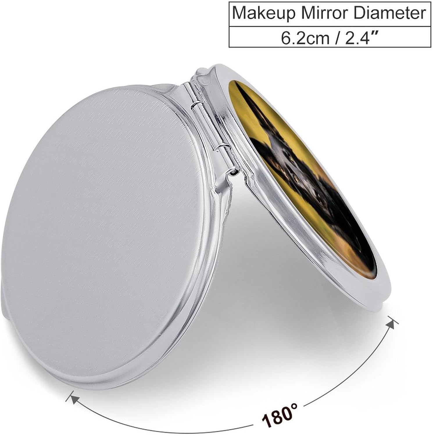 German Shepherd Dog Portable Makeup Mirror, Sided Travel Hand Mirror Mini Folding Mirror for Precise Makeup Women Daily Use