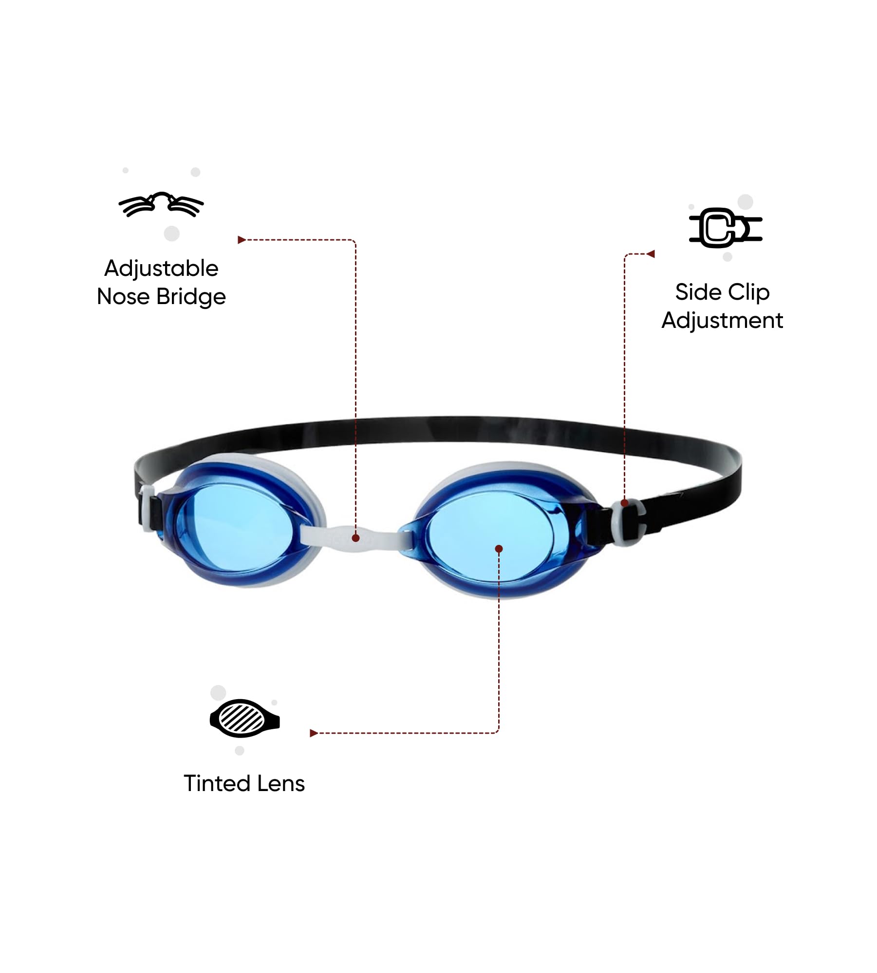 Speedo Jet Swimming Goggles One Size Blue/White