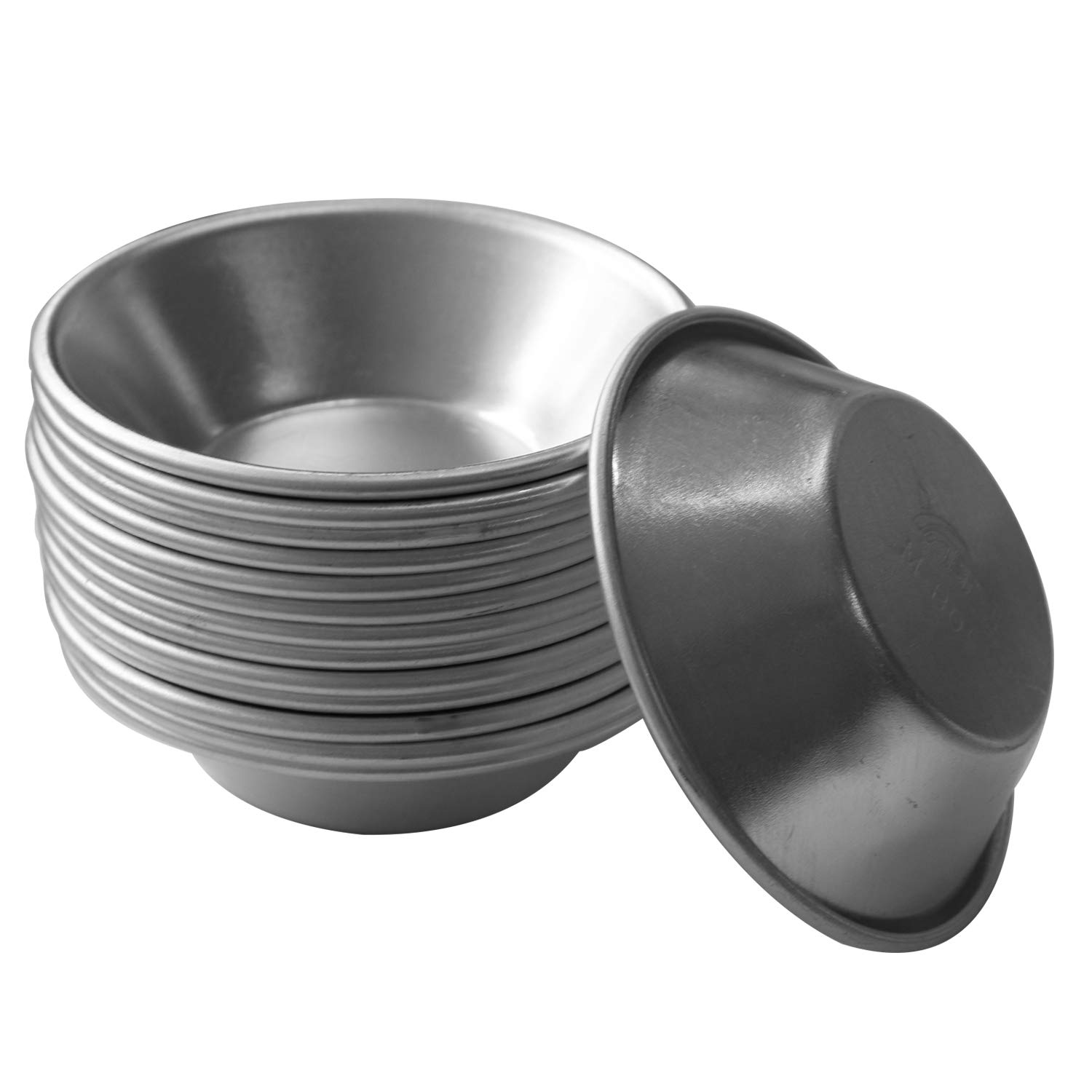 Kesywale Paquete de 50 mini moldes para tartas/tartas, magdalenas, galletas, huevos, moldes antiadherentes reutilizables (redondos, 50)