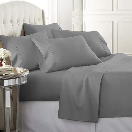 Miniatura 10 de Juego de sábanas de 4 piezas, 800 hilos, 100 % algodón egipcio, juego de sábanas cortas de algodón peinado de fibra larga, suave, transpirable, se