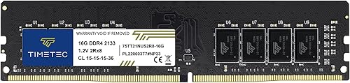 Timetec 16 GB DDR4 2133MHz PC4-17000 sin ECC sin búfer 1.2V CL15 2Rx8 de doble rango 288 pines UDIMM PC de escritorio de computadora de escritorio