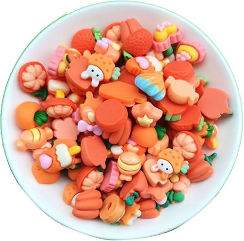 Miniatura 6 de 50 piezas de abalorios de resina con parte trasera plana, cuentas de dibujos animados, bonitos dijes para hacer joyas