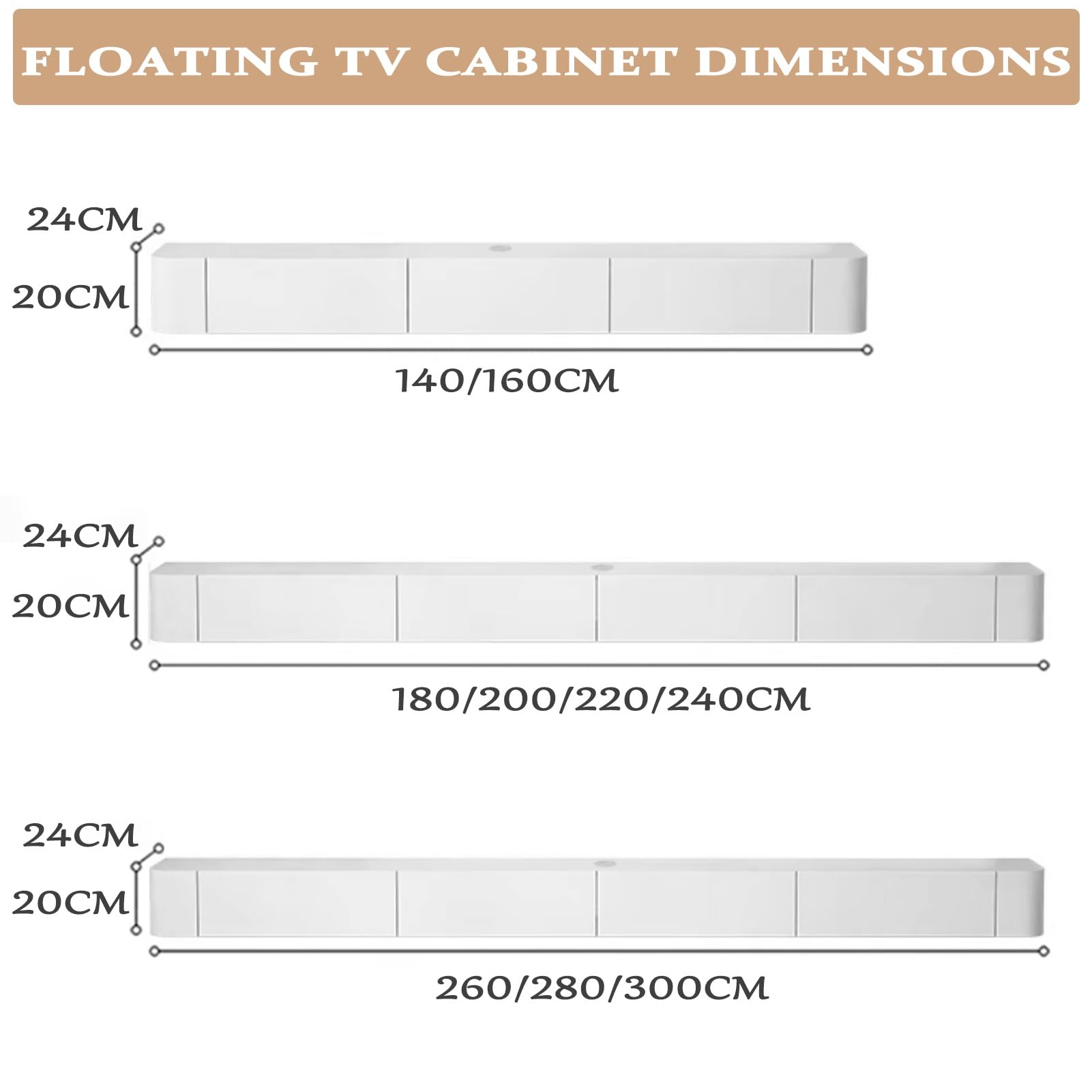 Tv Unit,Floating TV Stand,Wall Mounted TV Cabinet With Door & Drawer,Floating Shelves,Entertainment Media Console Center Large Storage TV Bench For Living Room & Office(B,200x24x20cm)