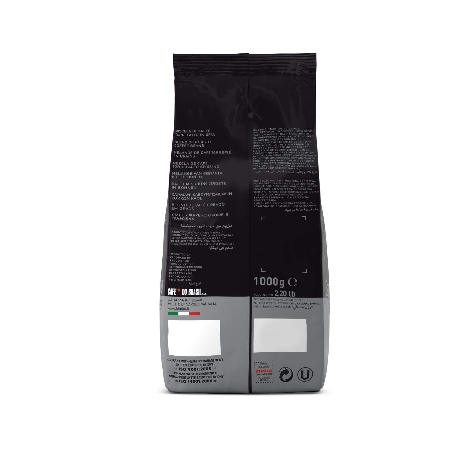 Kit de Paquetes de Café Kimbo con 2 x Espresso Classico - 2 Bolsas de 1kg