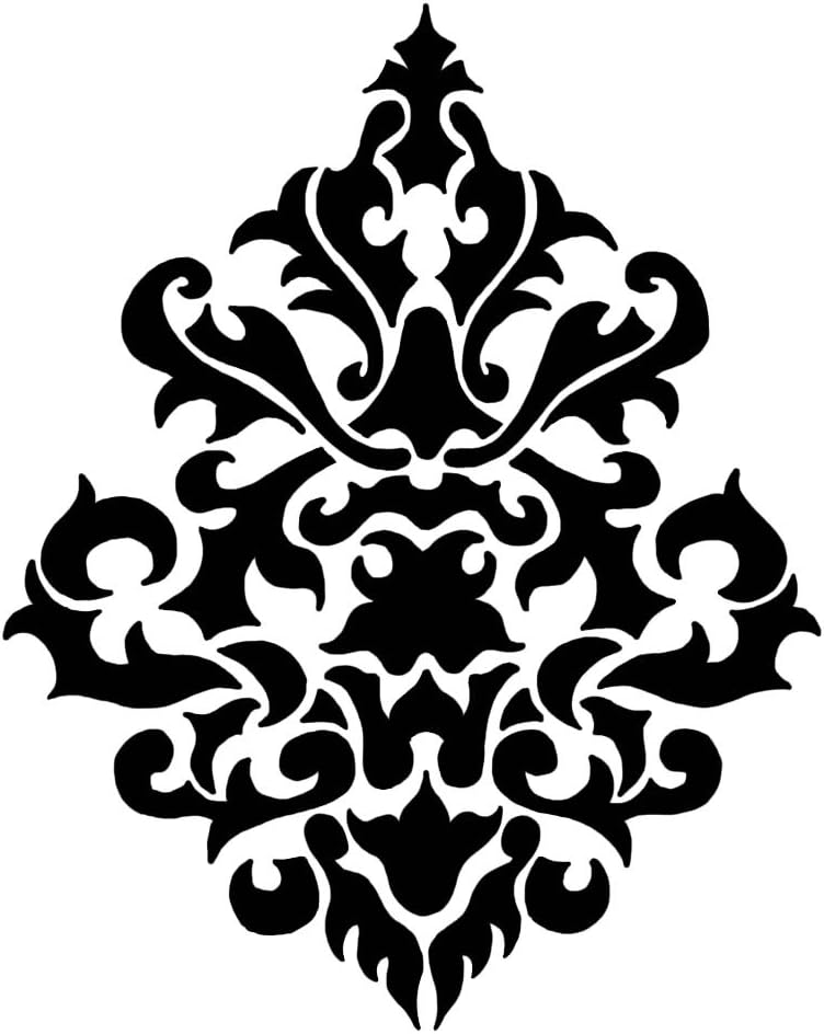 Large Wall Damask Stencil Faux Mural Design #1011 (11 x 13 1/4)