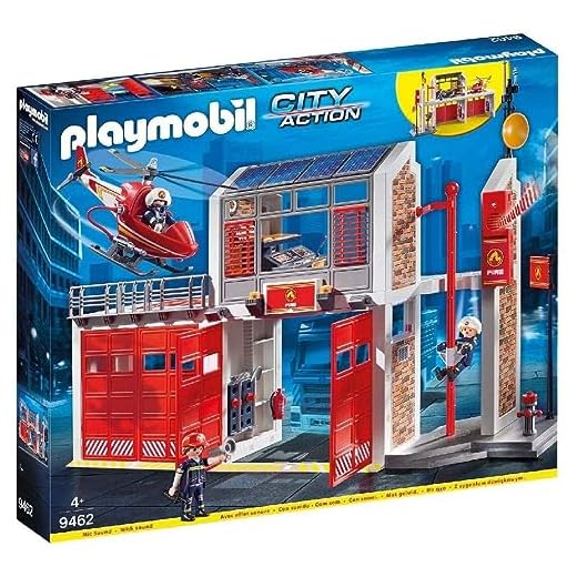 Playmobil 9462 - City Action Große Feuerwache mit Soundeffekten, Ab 4 Jahren