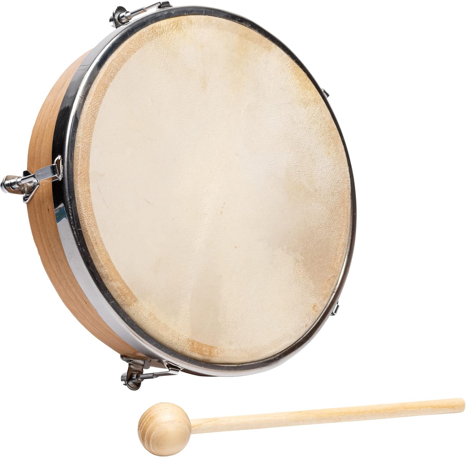 Fuzeau – Tambourin Peau Naturelle Ø20 Cm – Léger, Solide et Facile à Jouer – Cerclage Bois – Apprendre Percussions - Instrument Musique D'Éveil Rythmique – Enfant dès 3 Ans – Réf. 571