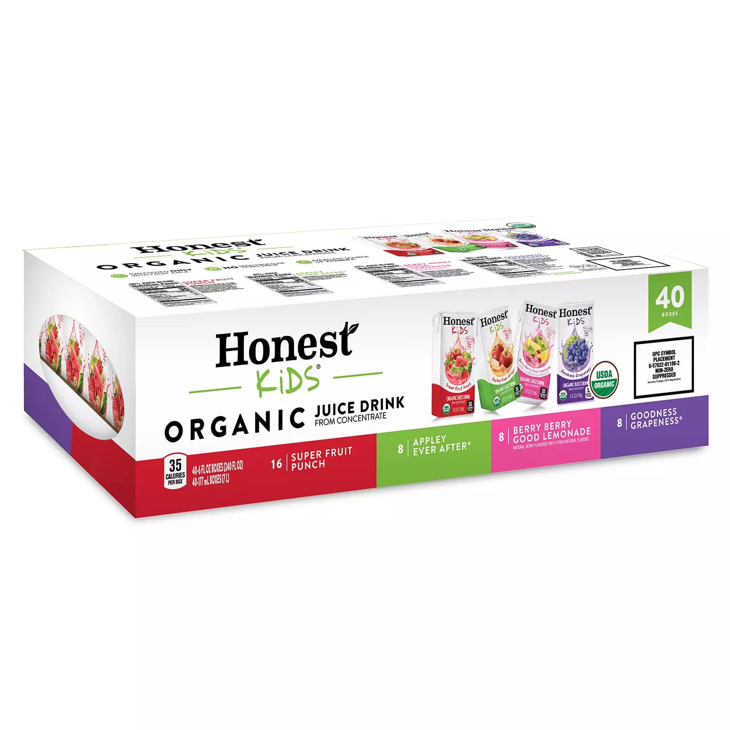 Honest Kids Organic Fruit Juice Drink From Concentrate - Variety Pack - Four Flavours - USDA Organic - 4 Pack (40 x 6 fl oz, Each) - Ready Set Gourmet Donate a Meal Program
