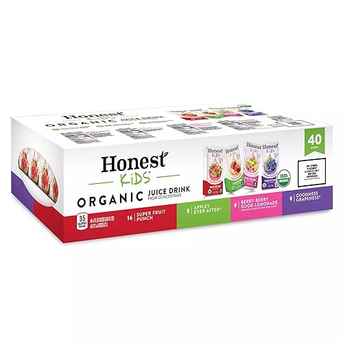 Miniatura 2 de Honest Kids - Bebida orgánica de jugo de frutas de concentrado - Paquete variado - Cuatro sabores - USDA Organic - Paquete de 4 (40 x 6 onzas