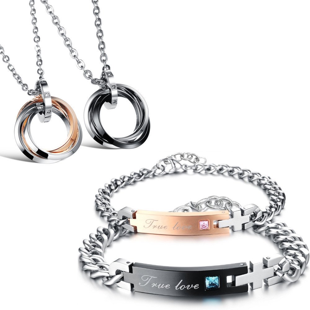 Braccialetti acciaio inox 1 nome 3 lettere e 1 foto personalizzabili per coppia multicolori da