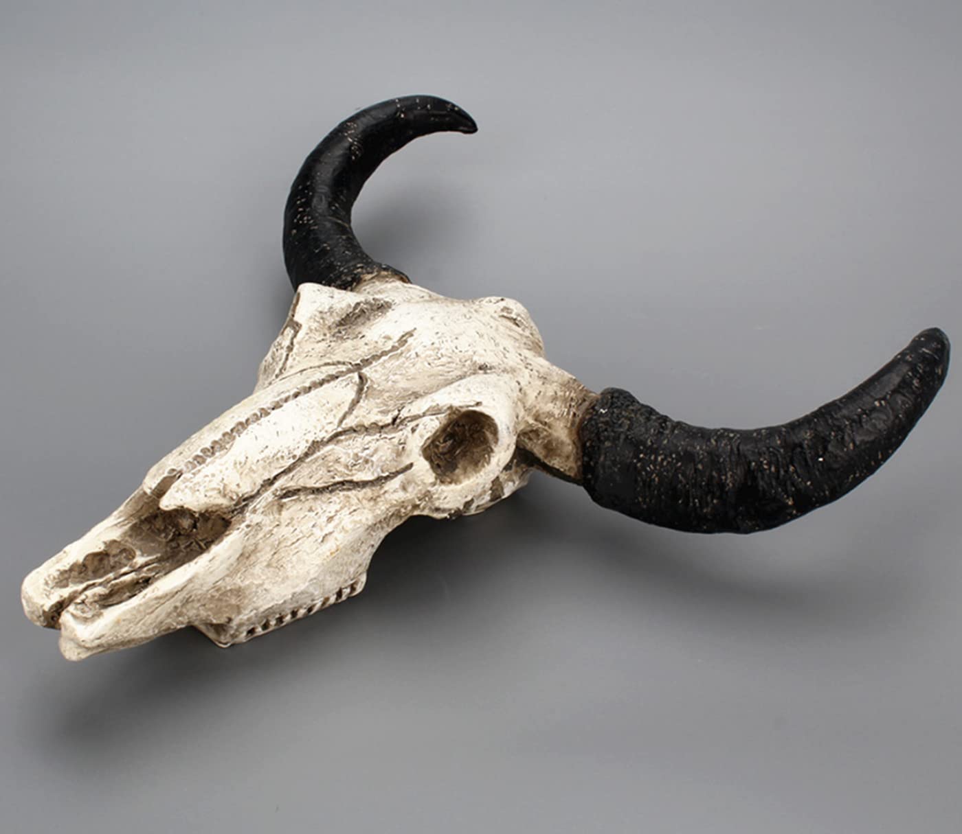 LXLUOO Arazzo da parete con teschio di mucca, resina Longhorn cranio mucca, decorazione da parete per cameretta dei bambini, decorazione in resina con foro di sospensione