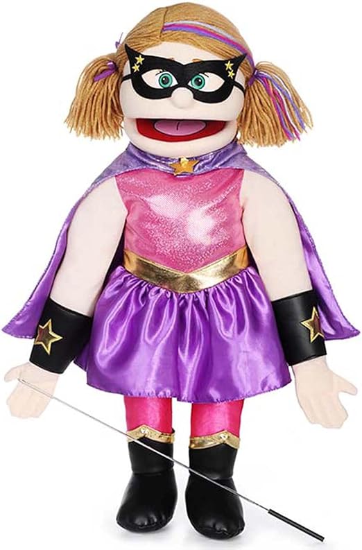 25" Superhero, Peach Girl, Full Body, Ventriloquist Style Puppet