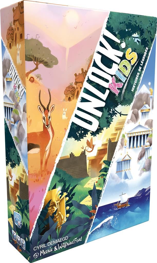 Unlock! Kids Histoires Mythes|Asmodee - Escape Game - 3 histoires chacunes 2 aventures - Dés 6ans