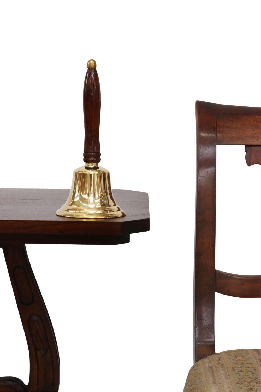 aubaho Campana de Tabla 22cm latón Madera Estilo Antiguo (d)