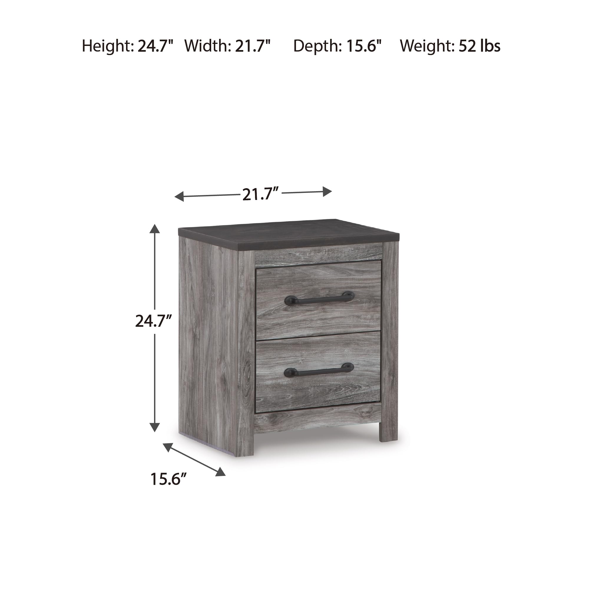 Amazon.com: Signature Design by Ashley Bronyan Rustic 2 Drawer