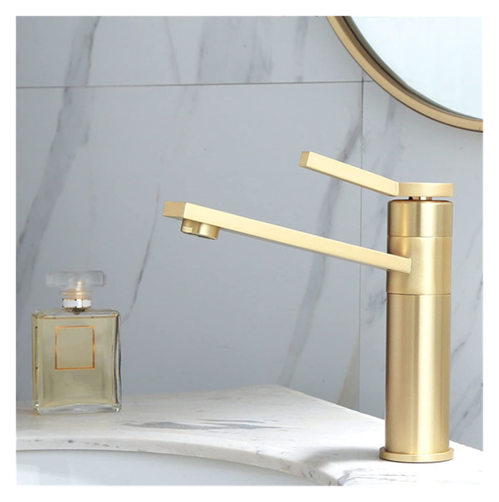 BHFPFZA Stainless Steel Kitchen Sink Faucet Mixer Tap - Swivel Single Lever Design for Bathroom & Kitchen Includes Fittings Ele Plating h