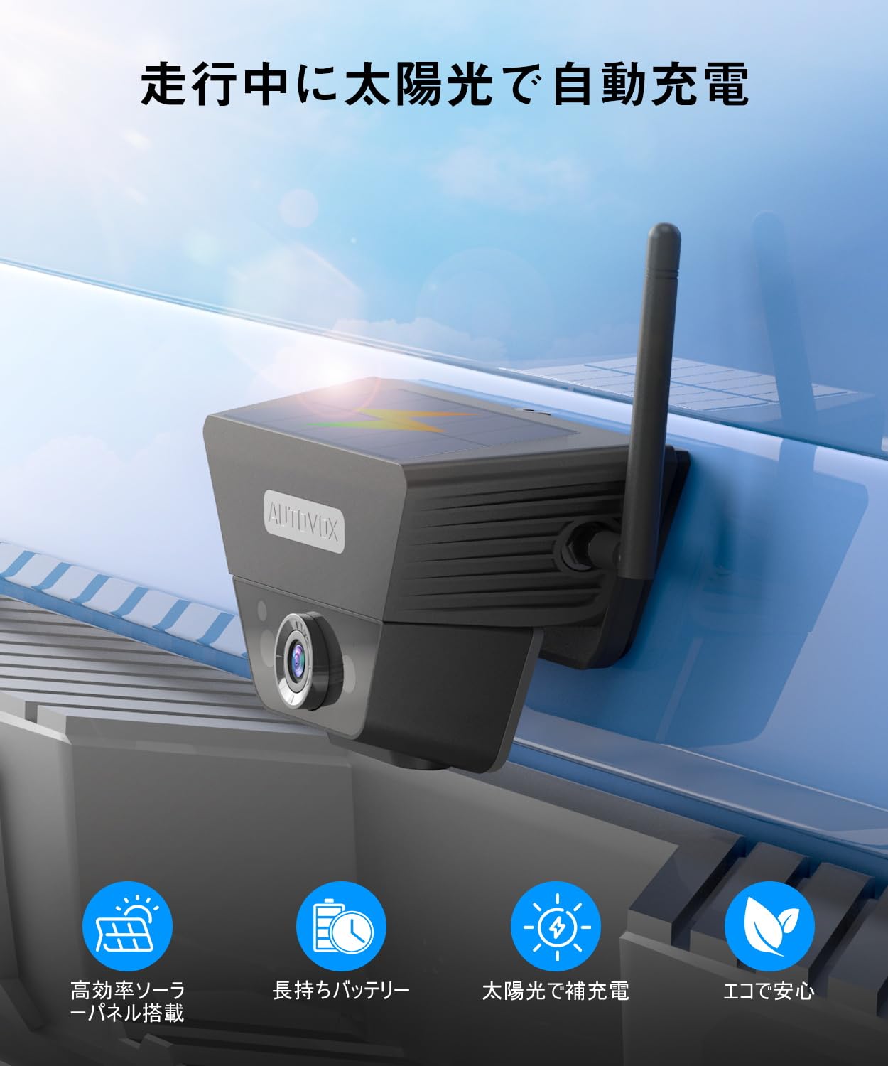 Amazon.co.jp: AUTO-VOX Solar5 新開発 ソーラー 太陽光発電 強力磁気