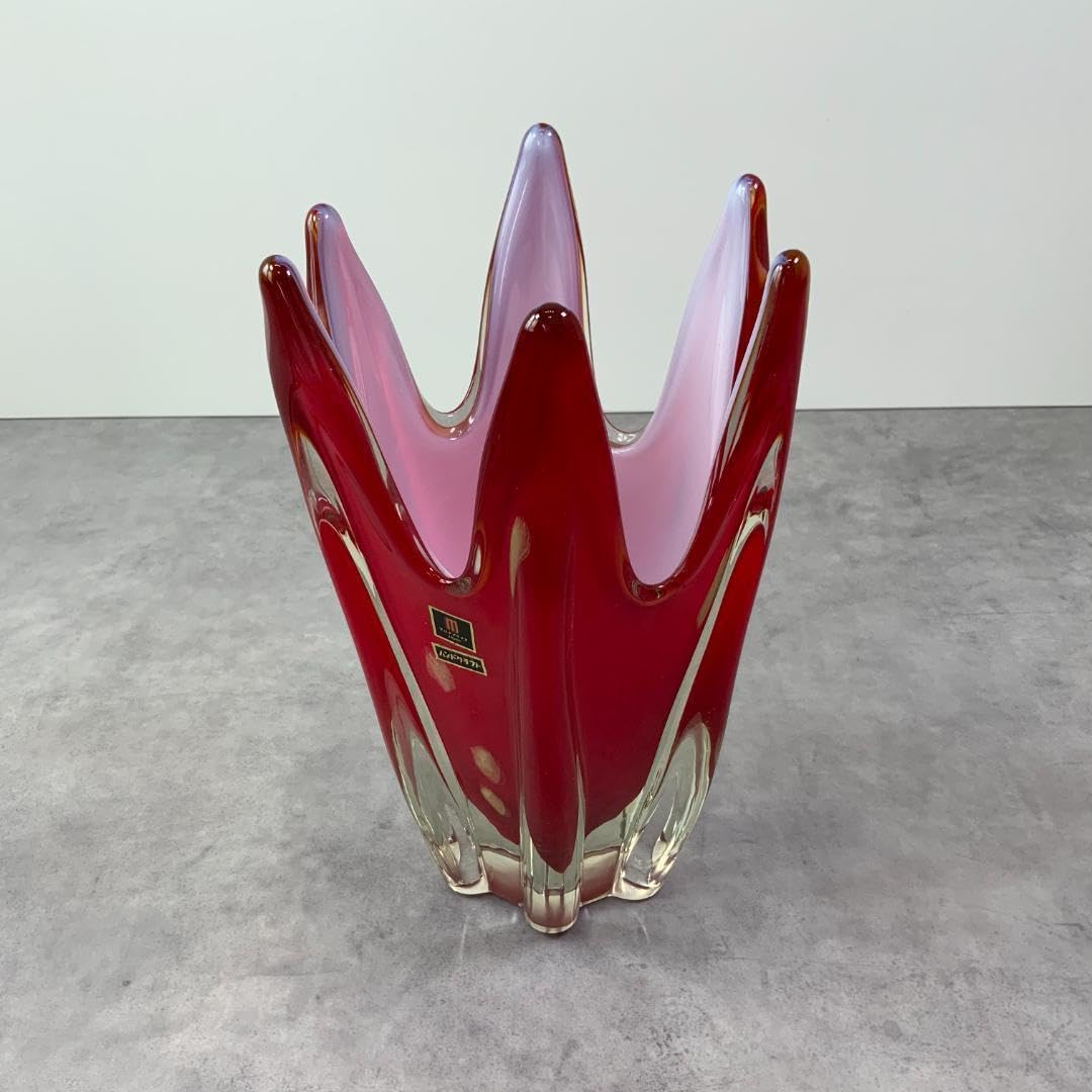 ジャパン ヴィンテージ ガラス ベース ドット レッド 赤 花器 花瓶 レトロ Amazon.co.jp: ジャパン ヴィンテージ ガラス ベース ドット