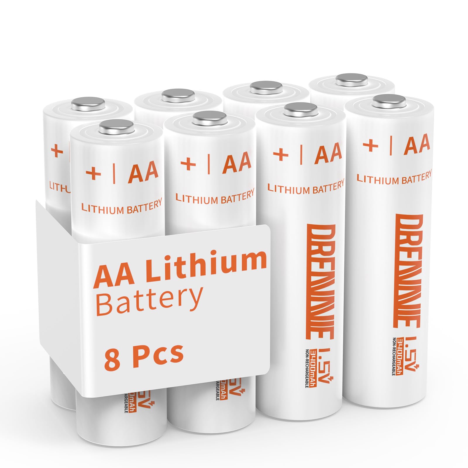 DREAMME Lithium Batteries AA 8 Pack 3400mAh