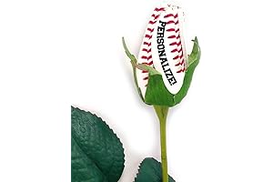 Engraved Baseball Rose Vase: Handmade with Premium Leather