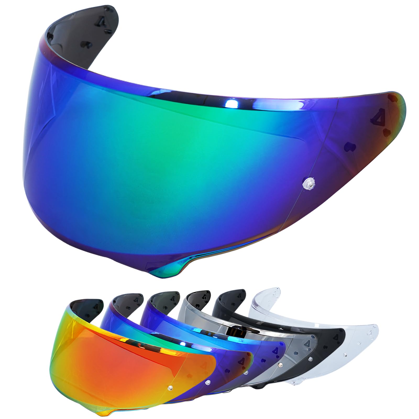 VCOROS Helmvisier für HJ-38/I71/F71,Motorradhelm Visier,Motorrad Windschutz Helm Objektiv Visier,Integralhelm Visier UV-Beständig,Motorradhelm Visier Ersatz (Colorful)