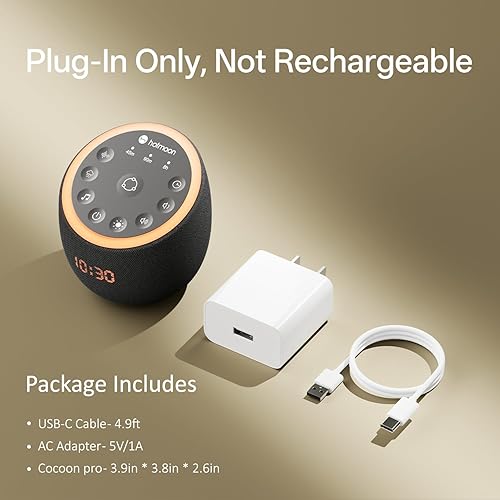 Miniatura 7 de Hotmoon Máquina de sonido, Cocoon Pro 2 Máquina de ruido blanco para adultos que duermen, 388 sonidos sin bucle y temporizador de sueño, control