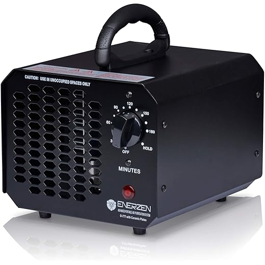 Enerzen O-777 - Industrial Ozone Generator - O3 Air Purifier Deodorizer Ionizer, Black