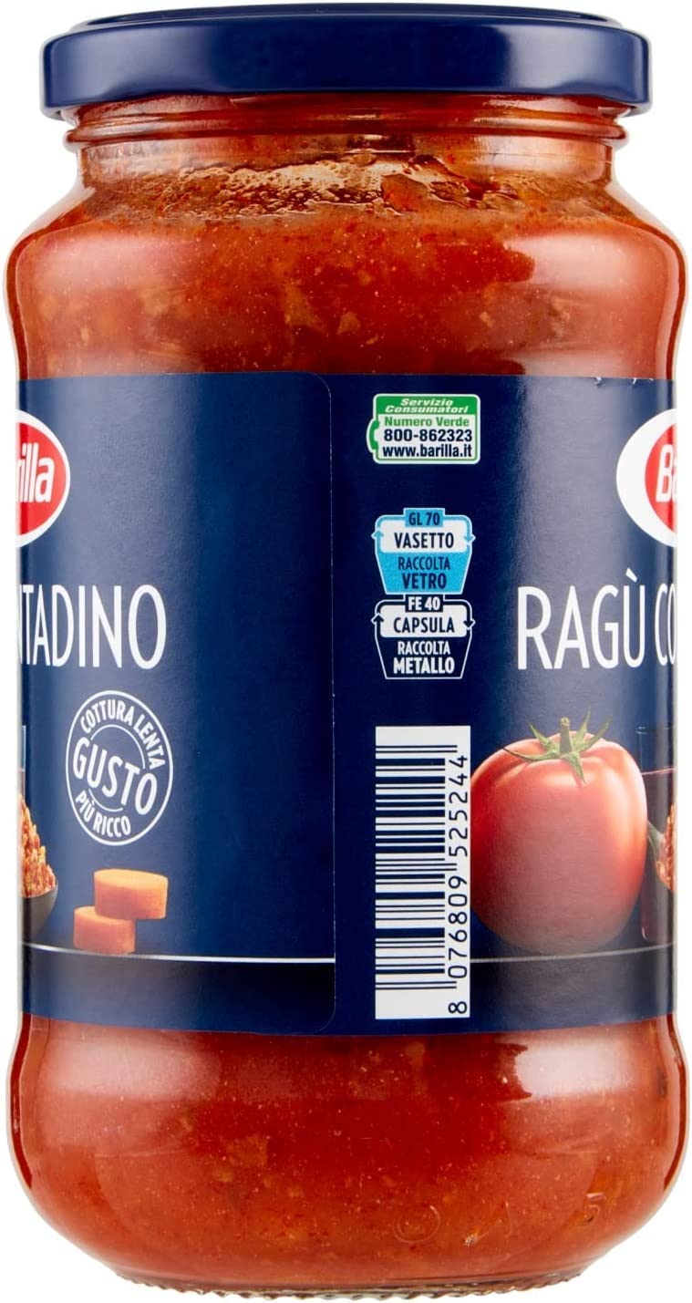 12x Barilla Ragù Contadino Pastasaucen tomatensauce mit Rotwein 400g aus italien