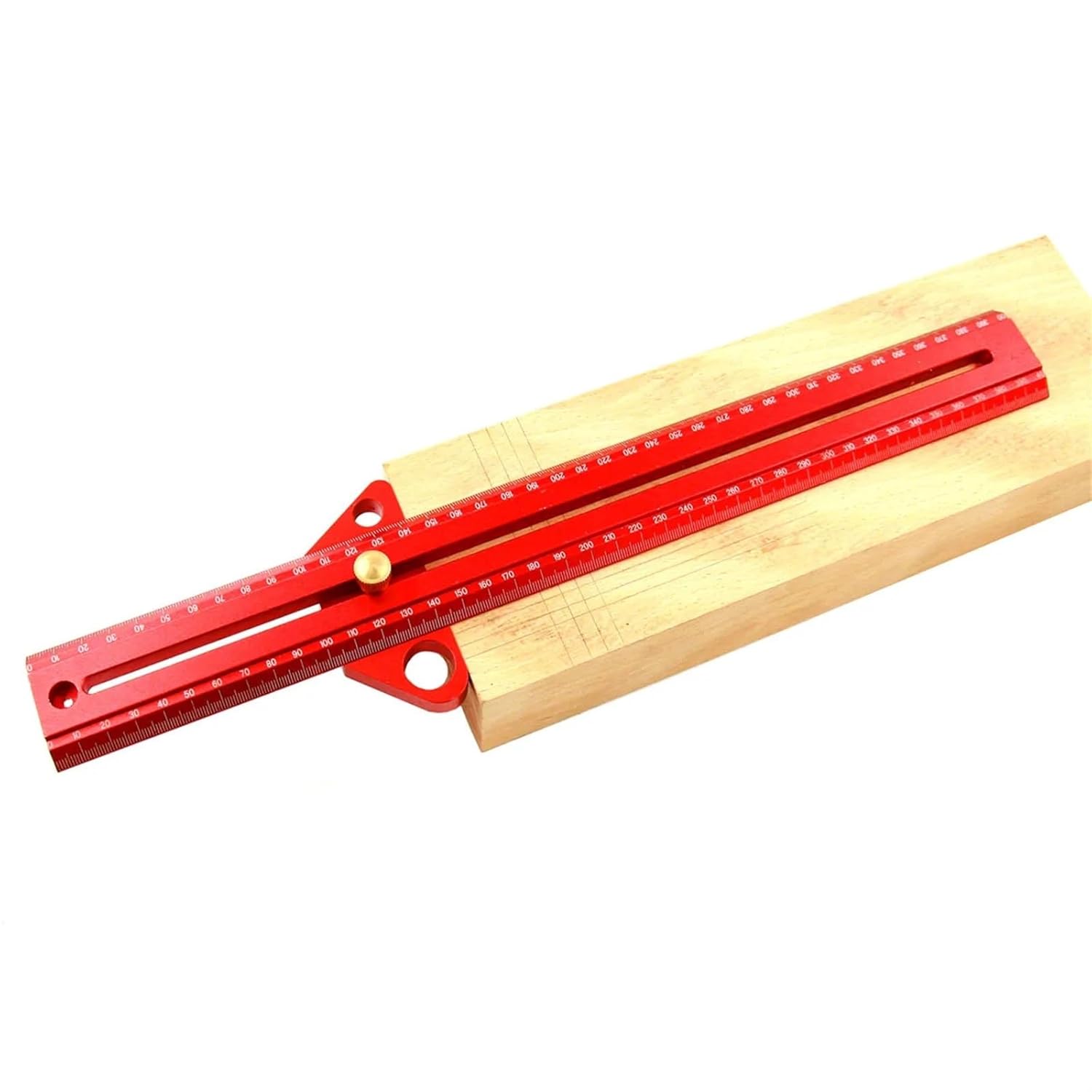 Multifunctional TX 300-500mm Aluminum Alloy Ruler Woodworking Angle Scriber Line Drawing Marking Wood Workshop Measuring Tools (Color : Red)