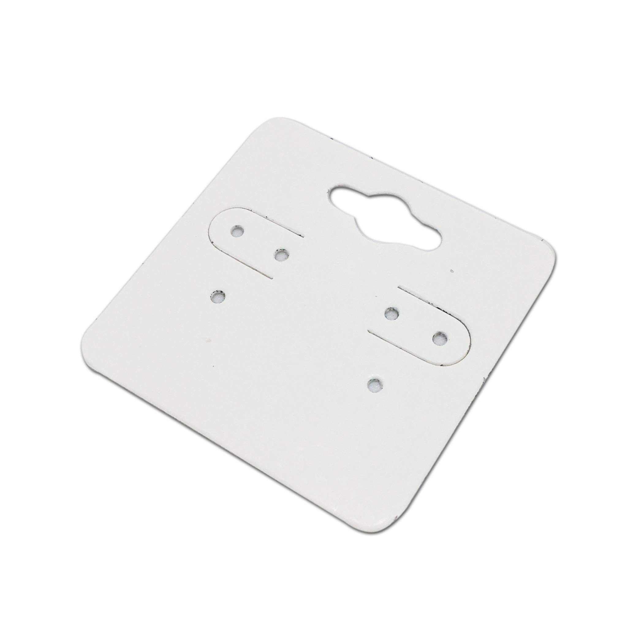 The Display Guys Pack of 100 pcs 2x2" inch (5x5 cm) White Paper Necklace Earrings Display Hanging Cards for Jewelry Accessory Display