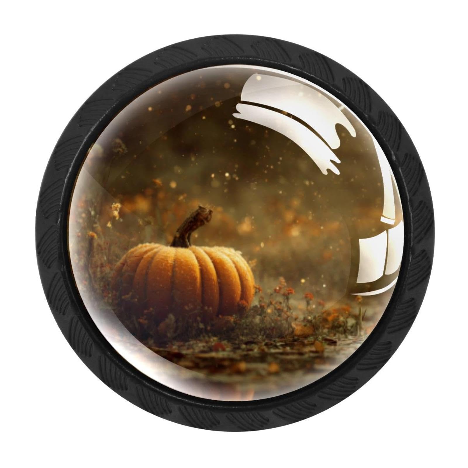 CHENZZZZ 4 Pack Pumpkin Fall (3) Kitchen Cabinet Knobs Drawer Knobs Door Dresser Handles for Personalized Gifts Great for Any Occasion