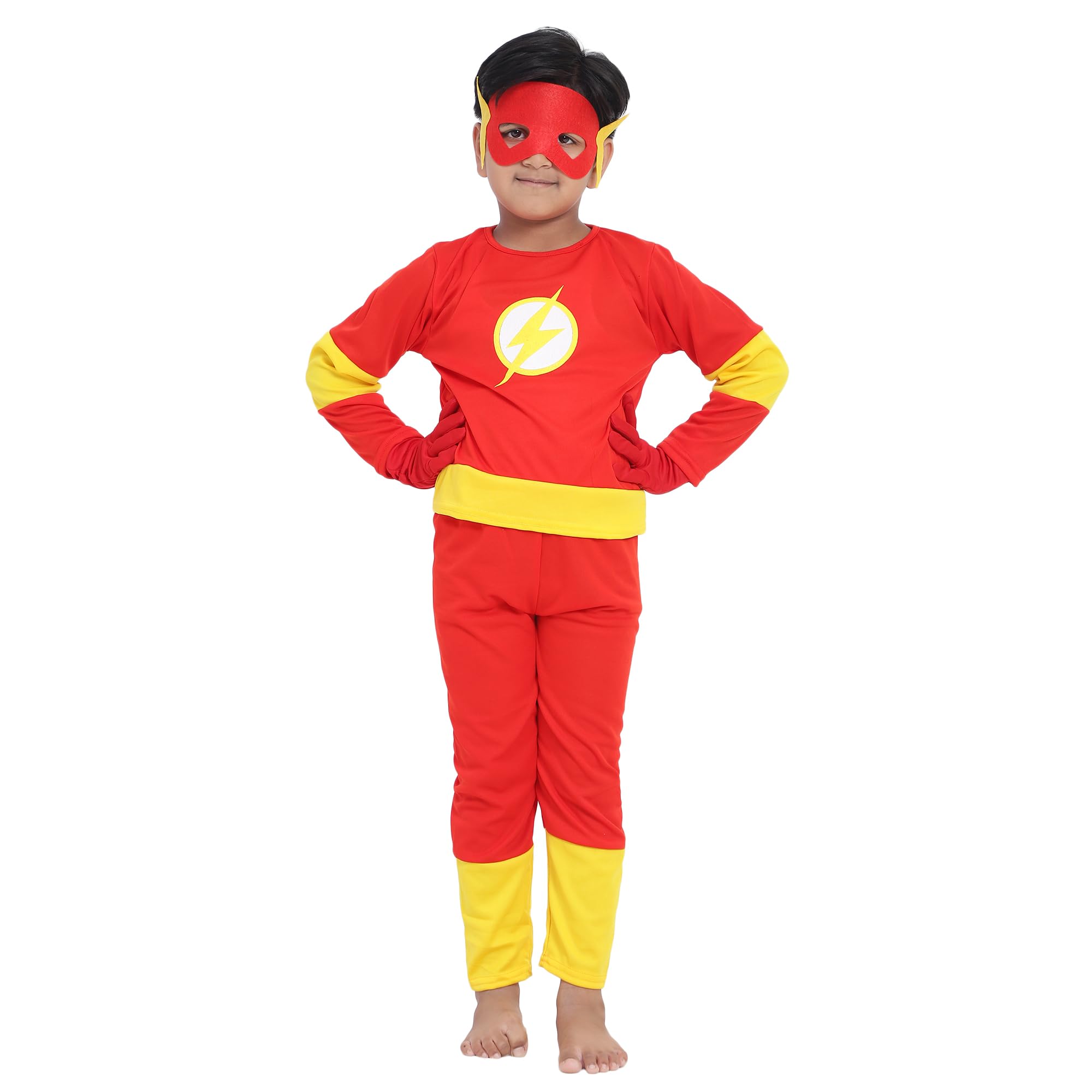 Macare Hosiery Fabric Superhero Costume For Kids Halloween Dress Fancydress Birthday Gift | Cosplay Bodysuit for Boys and Girls (A14) - 6-7 Year (B0D45TGBBC) Amazon Price History, Amazon Price Tracker