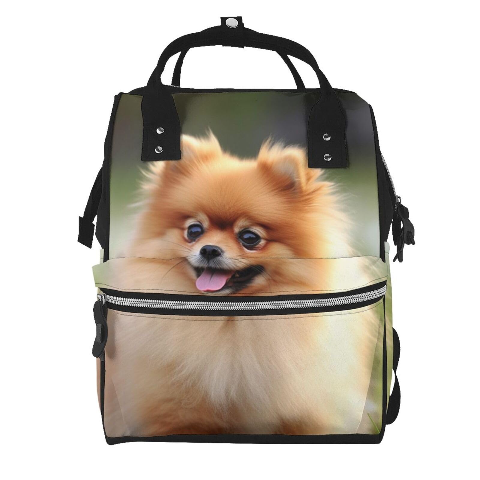 Sac à langer multifonction pour chien de Poméranie Sac à dos à langer Sac à dos imperméable grande capacité Sac de voyage pour bébé avec matelas à langer, porte-tétine