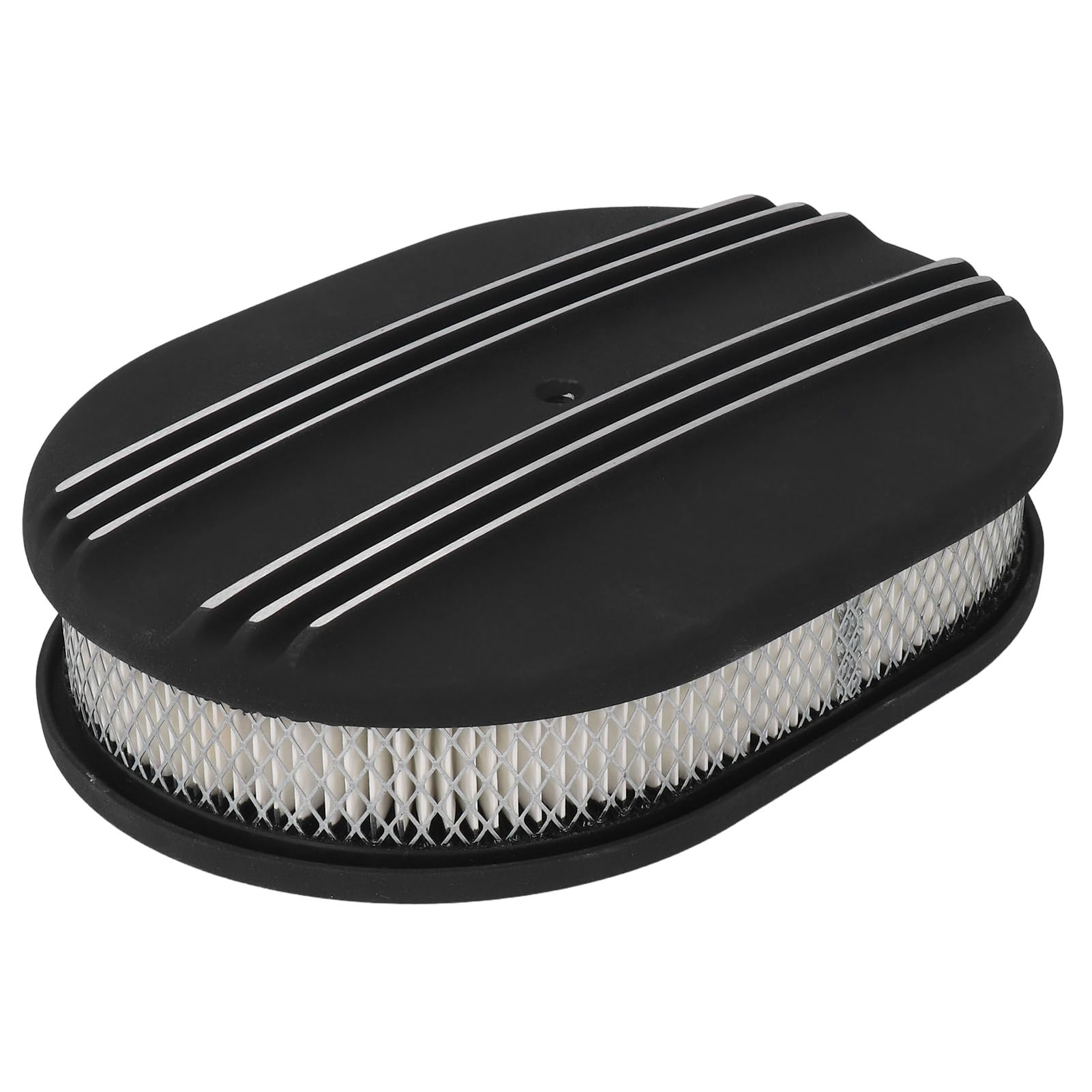 Focket Gruppo Filtro pulitore Aria Ovale 12 Pollici, Filtro Aria in Alluminio per carburatori 5-1/8, Filtro Aria con Coperchio Superiore Lavabile per per, per Dem