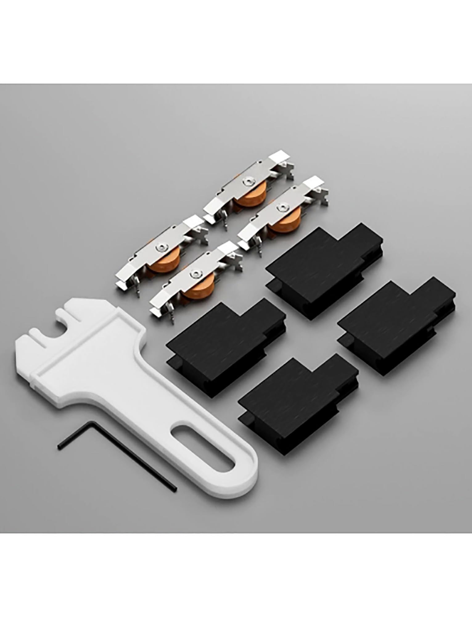 ApuaVireo&Co Juego de guías de puerta de aleación de aluminio para paneles de 5/8 mm de espesor, accesorios de puerta de vidrio, guía de ventana instalación fácil y rápida (negro, 110 cm / 3,6 pies)
