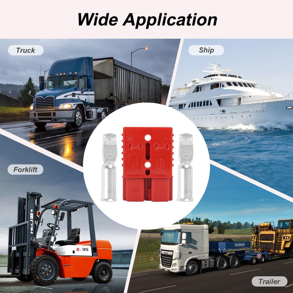 350 Amp 600 V Battery Quick Connector 350A Battery Power Connector (350A 4PC Red)