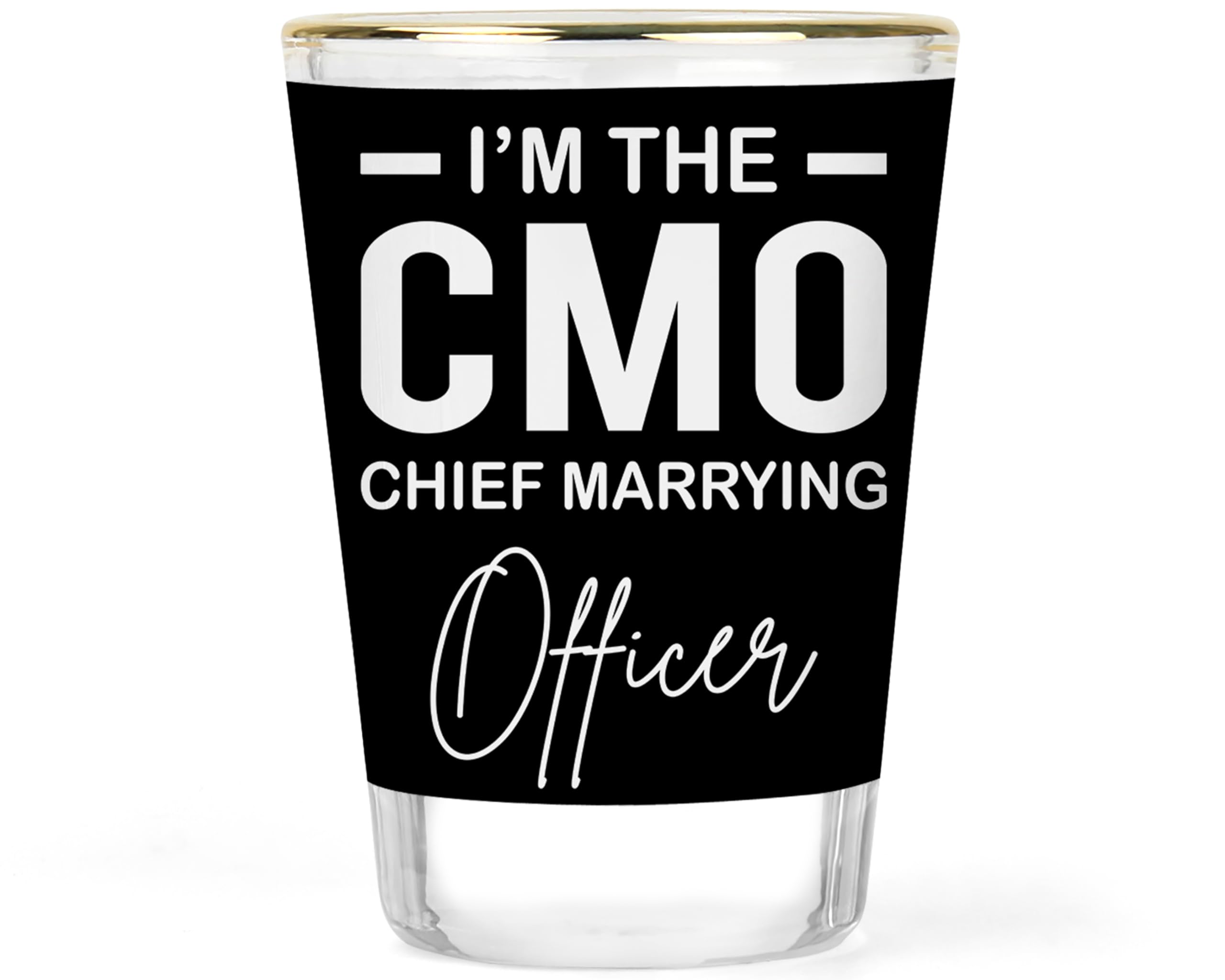 Wedding Officiant Gift - Thank you Gift to Pastor - Wedding Gifts - Keepsake Shot Glass - Officiant Thank You - Wedding Keepsake - Chief Marrying Officer Shot Glasses