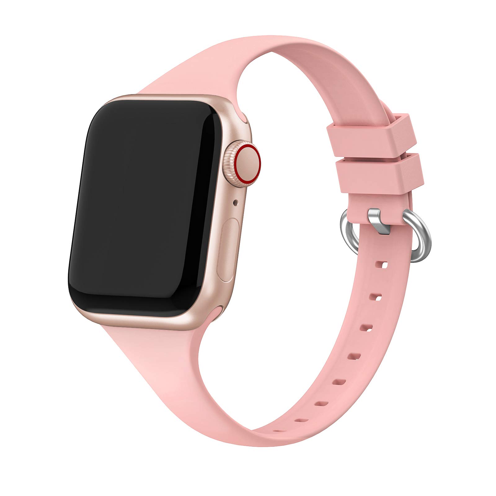 Amazon.com: EDIMENS - Correa de silicona compatible con Apple Watch de  1.496 in y 1.575 in, suave y delgada, pequeña correa de repuesto para iWatch  Series 6 5 4 3 2 1