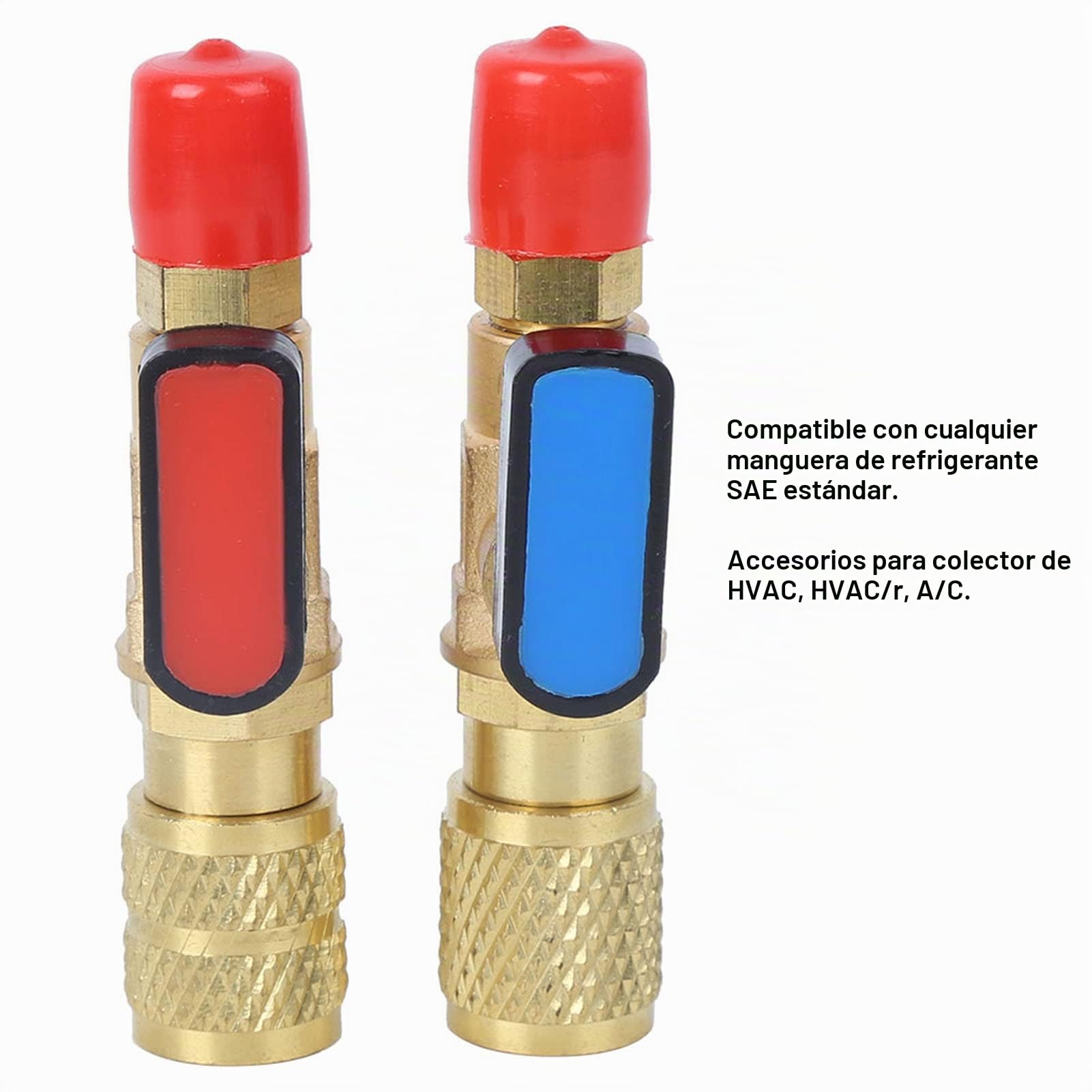 Válvula de Refrigerante para Aire Acondicionado Adaptador de Manguera de Carga Conector Rápido de Latón Válvula de Bola Estable Adaptador de Acoplamiento
