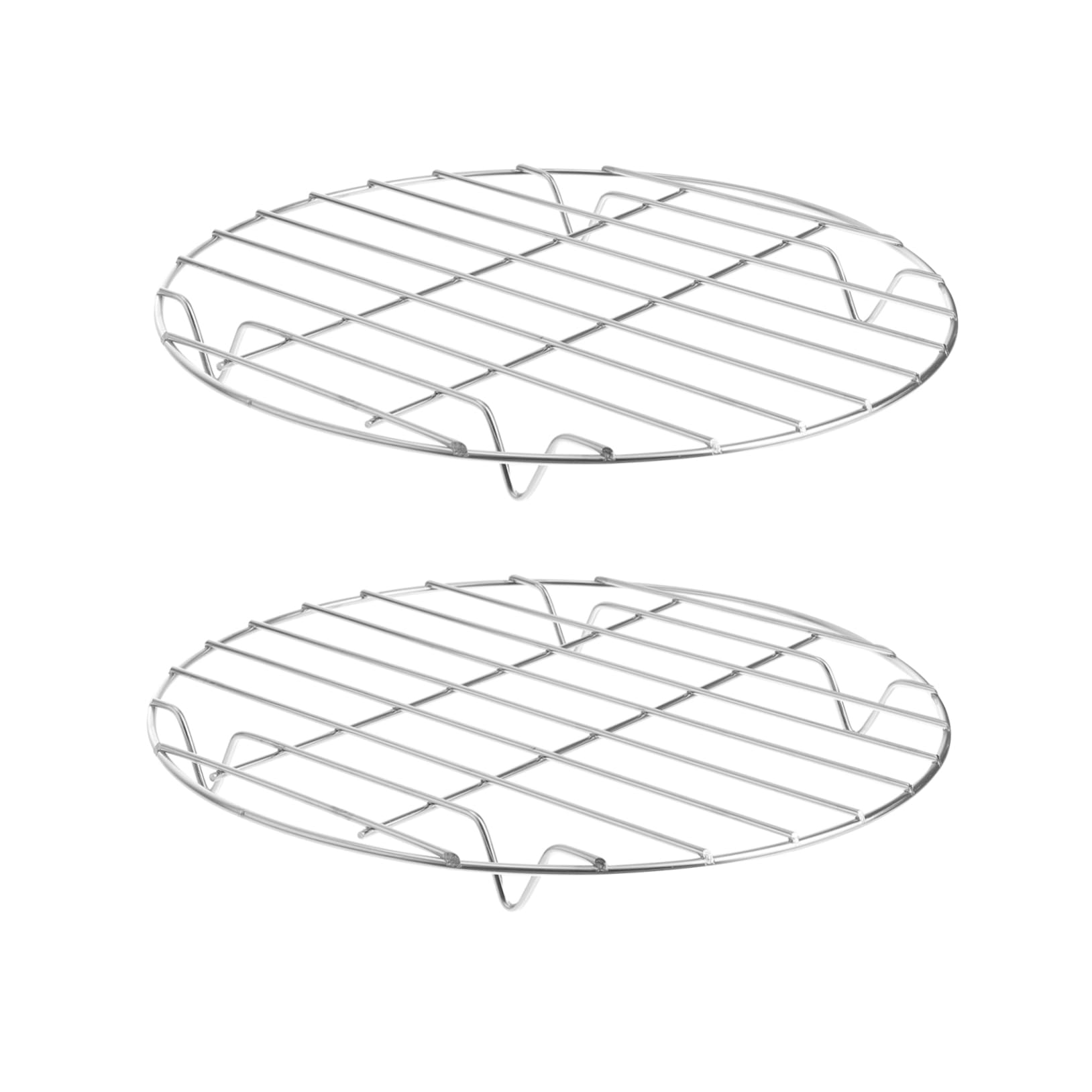 GALPADA 2Pcs Stainless Steel Barbecue Stand Round Grill Rack for Outdoor BBQ Activities Lightweight and Portable Cooking Tool for Easy Use and Storage