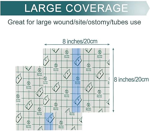 Miniatura 5 de Cubierta de ducha para catéter peritoneal de diálisis peritoneal de 8 x 8 pulgadas, protección impermeable, línea central, tubos G, alimentaciónJ
