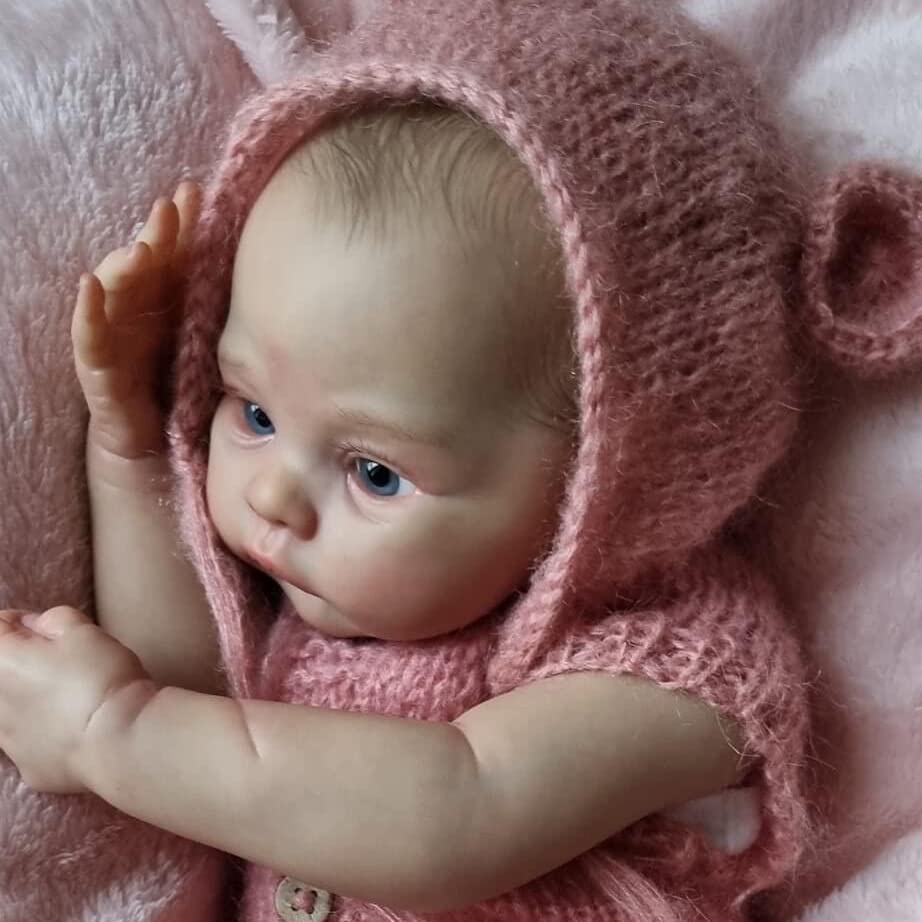 Anano Reborn Baby 45cm Vollsilikon - Lebensechte Puppe Mit Blauen Augen