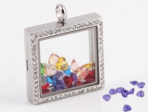 Miniatura 5 de Dijes de piedra natal  96 dijes de cristal de cumpleaños de 1364 pulgadas para dije de cristal flotante, medallón de memoria