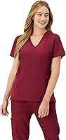 Hanes Women's Moisture-Wicking Scrub Top with Stretch Fabric & Ribbed Side Panels - Comfort Fit Healthcare Shirt