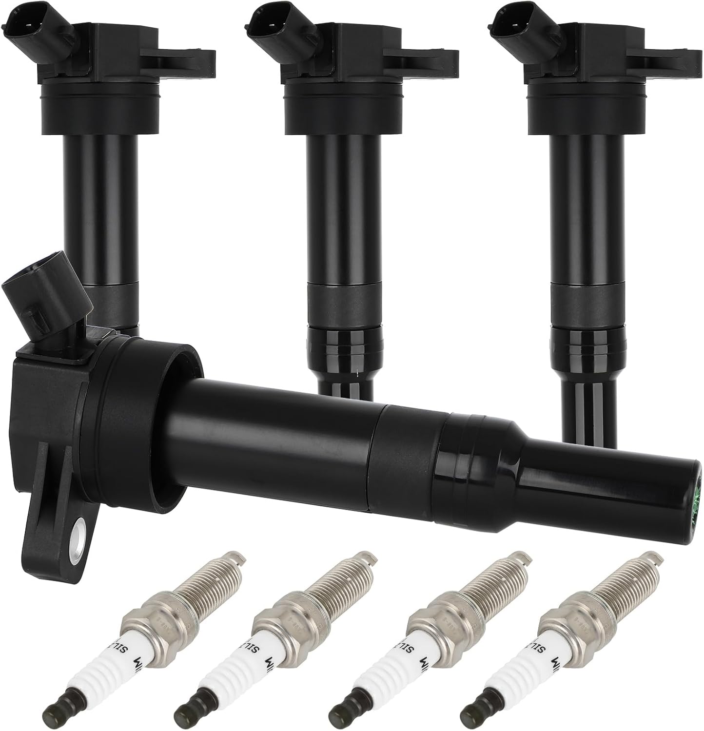 ASAPE Set of 4 Ignition Coil Pack with 4*Spark Plug Fit for 2012-2016 for Hyundai Elantra 1.8L 2014-2020 for Hyundai Tucson 2.0L 2014-2016 for Kia Forte 1.8L, Replace UF651 C-898 C1804 93175